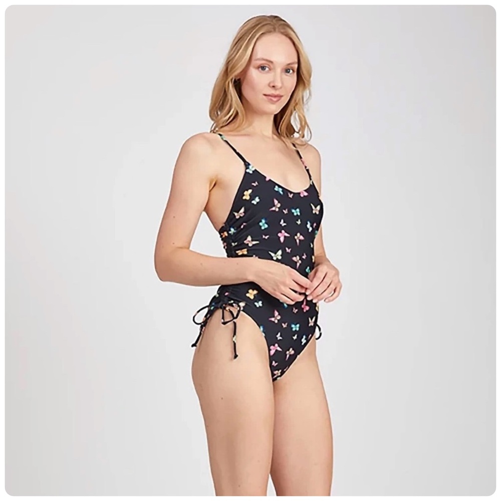 Cyn & Luca Ophelia Butterfly Drawstring One Piece Swimsuit